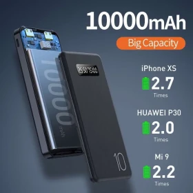 Kivee Powerbank 10000 Mah Power Bank Mini Type C Dual Usb Flashlight Led for